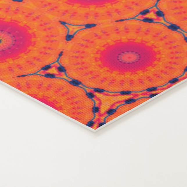 Tapis De Yoga Mat de Yoga Morphé géométrique en orange et rouge (Détail)