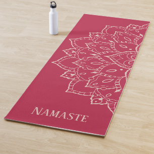 Tapis De Yoga Mat de Yoga Namaste rose avec Mandala