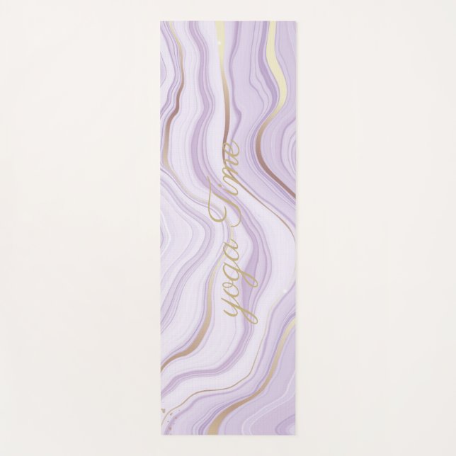 Tapis De Yoga mat de yoga violet marbré (Devant)