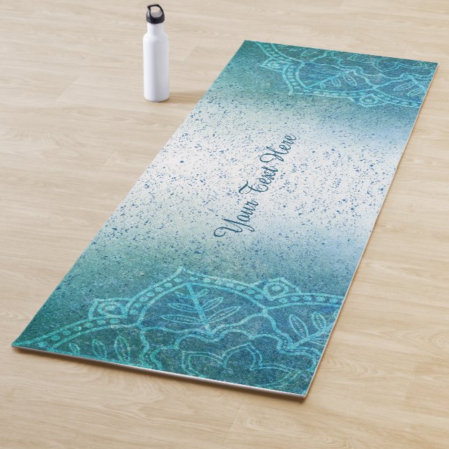 Tapis De Yoga Mat de Yoga Zen Mandala bleu clair (En situation)