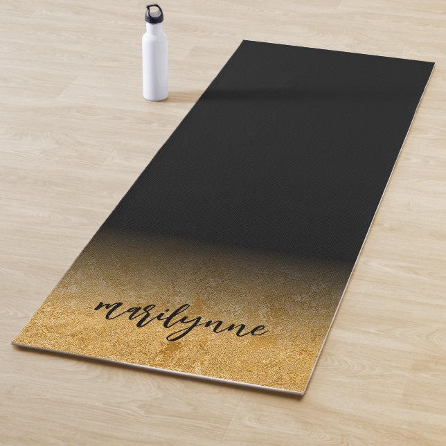 Tapis De Yoga Mat d'exercice Black Gold personnalisé (En situation)
