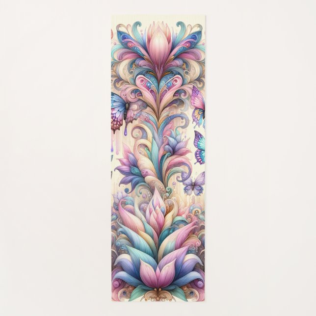Tapis De Yoga Mat d'exercice Whimsical Floral et Papillon (Devant)