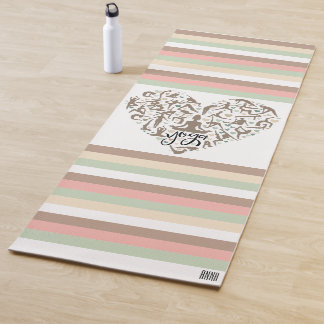 Tapis De Yoga Matte de yoga personnalisé avec coeur et nom