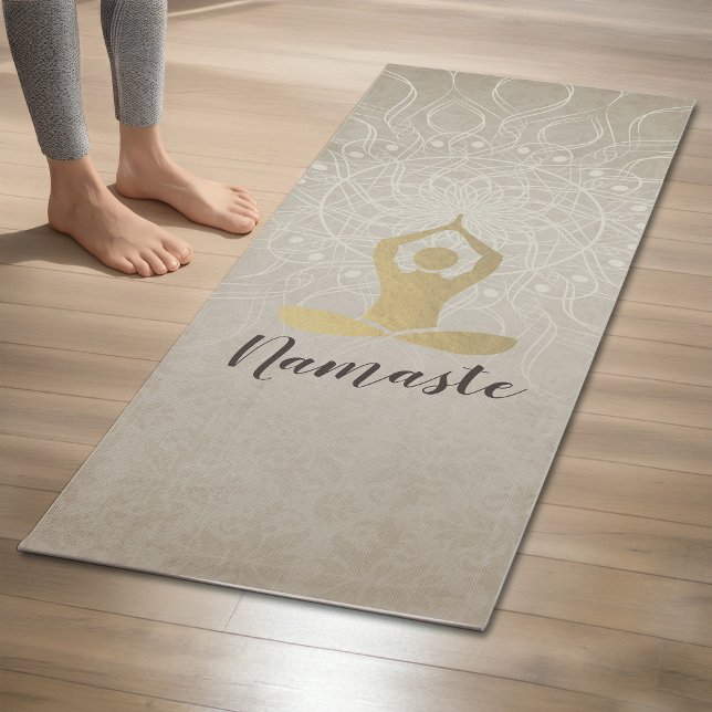 Tapis De Yoga Méditation d'or de l'instructeur de yoga Pose Mand (Créateur téléchargé)