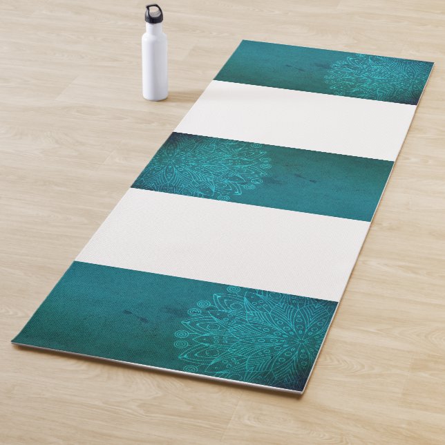Tapis De Yoga Méditation du Yoga bleu mandala (En situation)