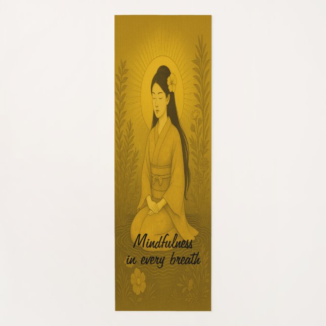 Tapis De Yoga Méditation personnalisée Art Mindfulness Zen Brown (Devant)