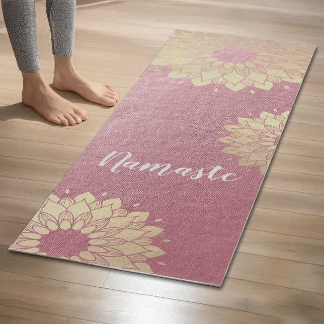 Tapis De Yoga Méditation Yoga Instructeur Rose Gold Mandala Lotu (Créateur téléchargé)