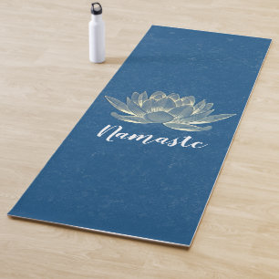 Tapis De Yoga Méditation YOGA Reiki Instructeur Blue & Gold Lotu