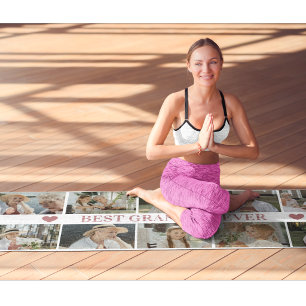 Tapis De Yoga Meilleure grand-mère du monde Collage de photos –