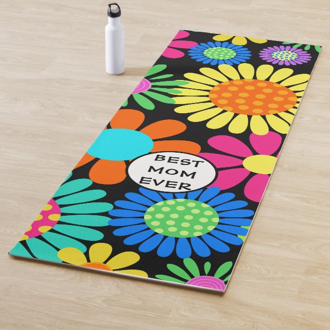 Tapis De Yoga Meilleure maman Floral (En situation)