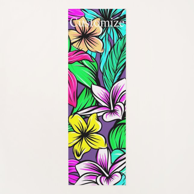 Tapis De Yoga Mélange de fleurs tropicales Thunder_Cove (Devant)