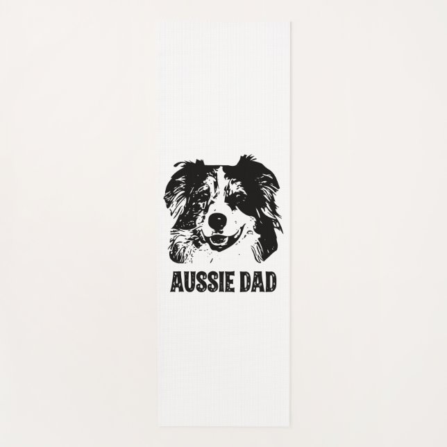 Tapis De Yoga Mens Aussie Papa - Australian Shepherd Chien Papa (Devant)