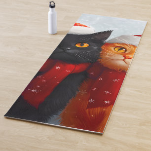 Tapis De Yoga Meowy Christmas Winter Love
