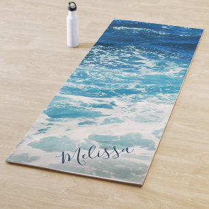 Tapis De Yoga Mer Bleue Personnalisée et Vagues Océan