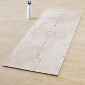 Tapis De Yoga Métatron lune et étoiles géométrie sacrée