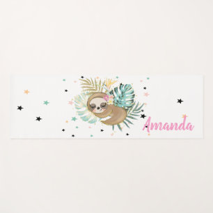 Tapis De Yoga Mignon paresseux endormi,Étoiles,Princesse
