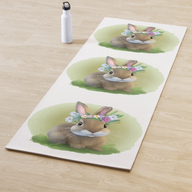 Tapis De Yoga Mignonne Bunnyfor Pâques pour une humeur positive (En situation)