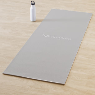 Tapis De Yoga Mini gris clair nom personnalisé monogramme moder
