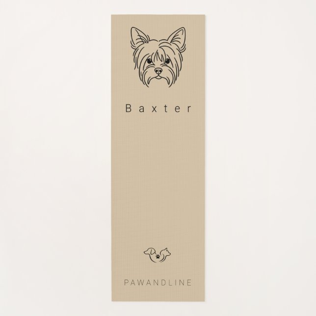 Tapis De Yoga Minimalist Yorkie Yoga Mat | Custom Pet Name (Devant)