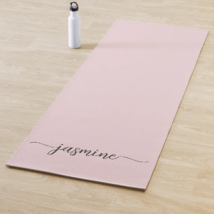 Tapis De Yoga Minimaliste Écriture de Nom Monogramme Féminin Ros