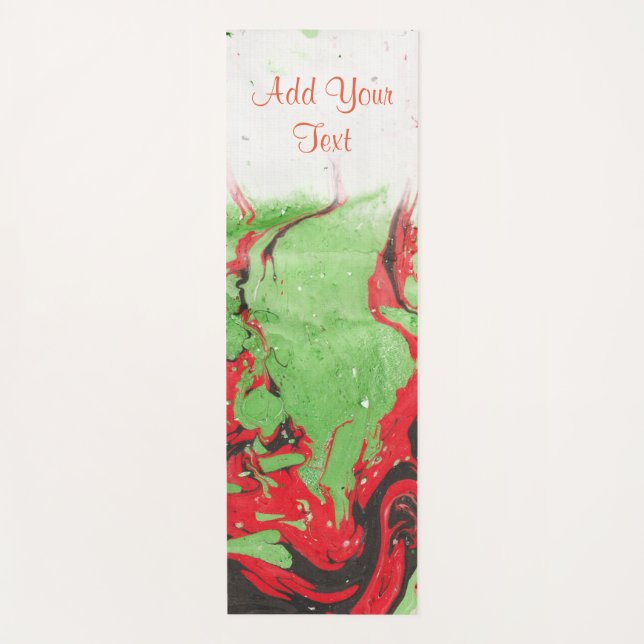 Tapis De Yoga Modèle Abstrait moderne personnalisé rouge vert no (Devant)
