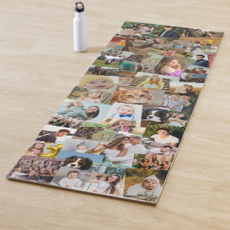 Tapis De Yoga Modèle de collage de photos qui se chevauchent de