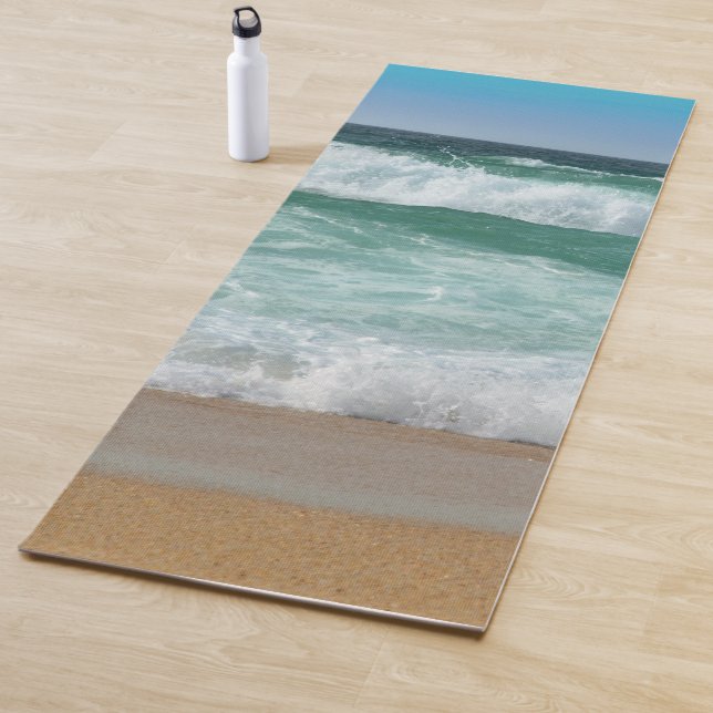 Tapis De Yoga Modèle de plage de sable de mer branché (En situation)