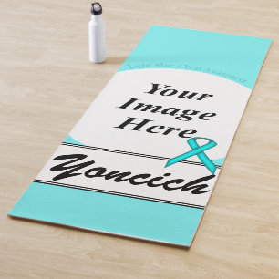 Tapis De Yoga Modèle de ruban bleu/Turquoise standard par K Yonc