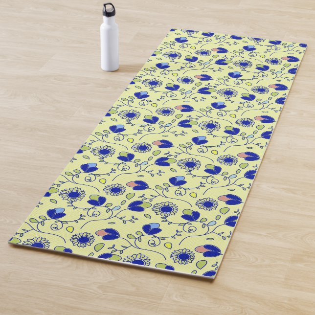Tapis De Yoga Modèle floral (En situation)