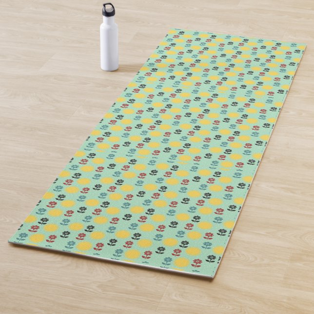 Tapis De Yoga Modèle floral (En situation)