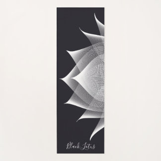 Tapis De Yoga Modèle floral noir et blanc transparent Lotus