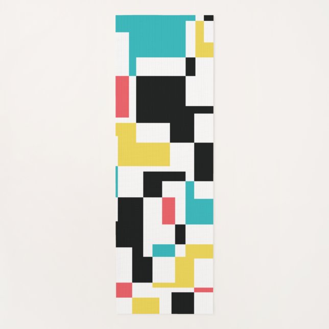 Tapis De Yoga Modern, fun, colorful geometric graphic design (Devant)