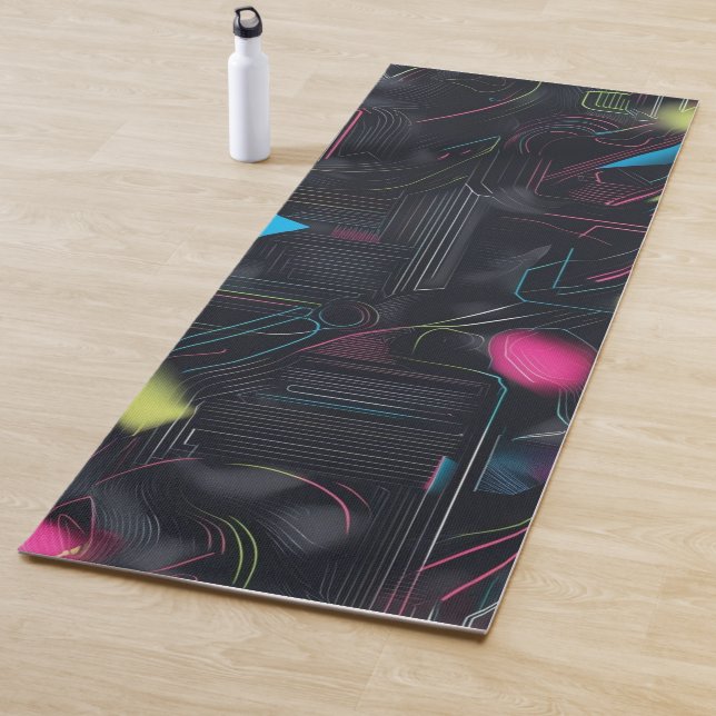 Tapis De Yoga Modern pattern geometric mid century modern stripe (En situation)