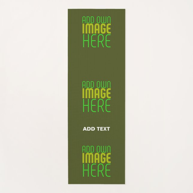 TAPIS DE YOGA MODERNE ÉDITABLE ARMÉE VERT IMAGE MODÈLE TEXTE (Devant)