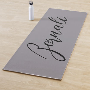Tapis De Yoga Moderne minimaliste élégant gris et noir