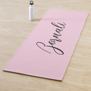 Tapis De Yoga Moderne minimaliste élégant rose et noir