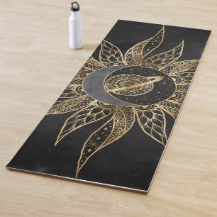 Tapis De Yoga Moderne Soleil Lune Planète Universe Mandala