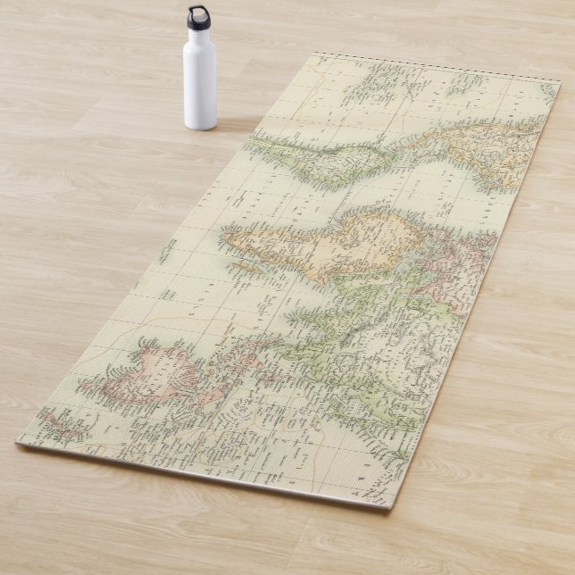 Tapis De Yoga Monde sur la projection de Mercator (En situation)
