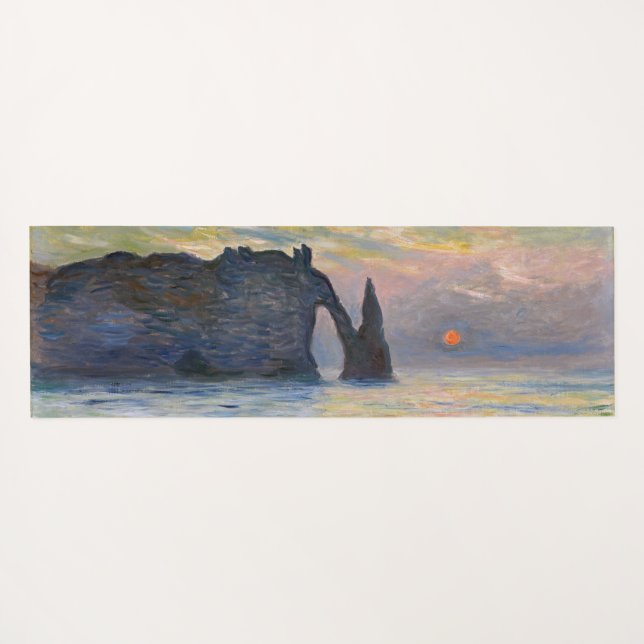 Tapis De Yoga Monet - Le Manneport, Falaise à Etretat, coucher d (Dos (Horizontal))