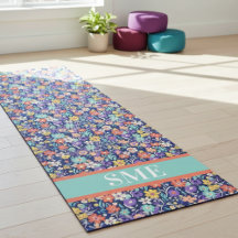 Monogram Floral Yoga Mat - Custom Initial Mat