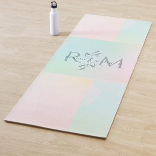 Tapis De Yoga Monogramme Botanique Yoga Pastel