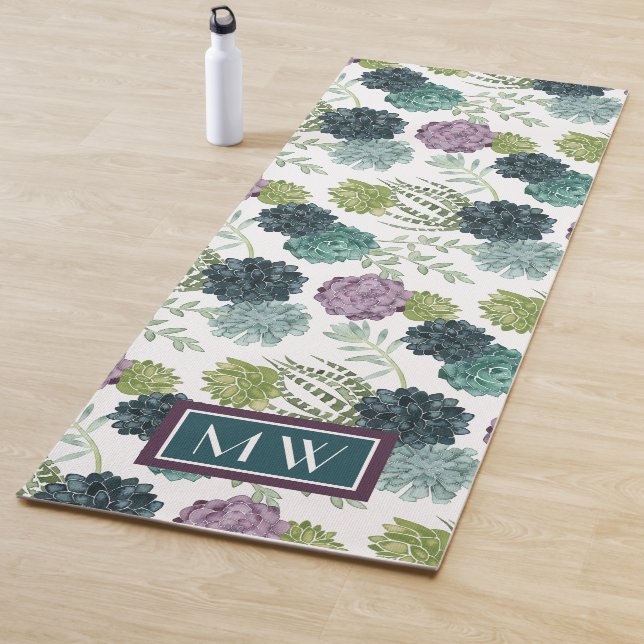 Tapis De Yoga Monogramme | Collection Plante de bonheur Pa Succu (En situation)