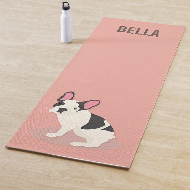 Tapis De Yoga Monogramme Cute French Buldog (En situation)
