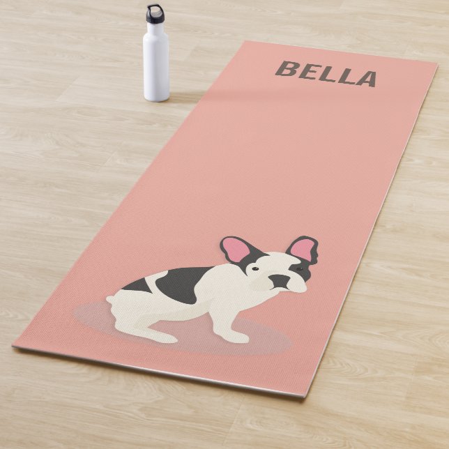Tapis De Yoga Monogramme Cute French Buldog (En situation)