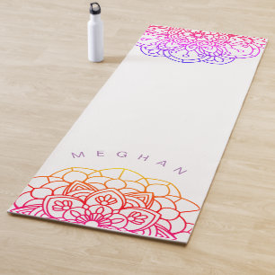 Tapis De Yoga Monogramme de mandala coloré Yoga Mat