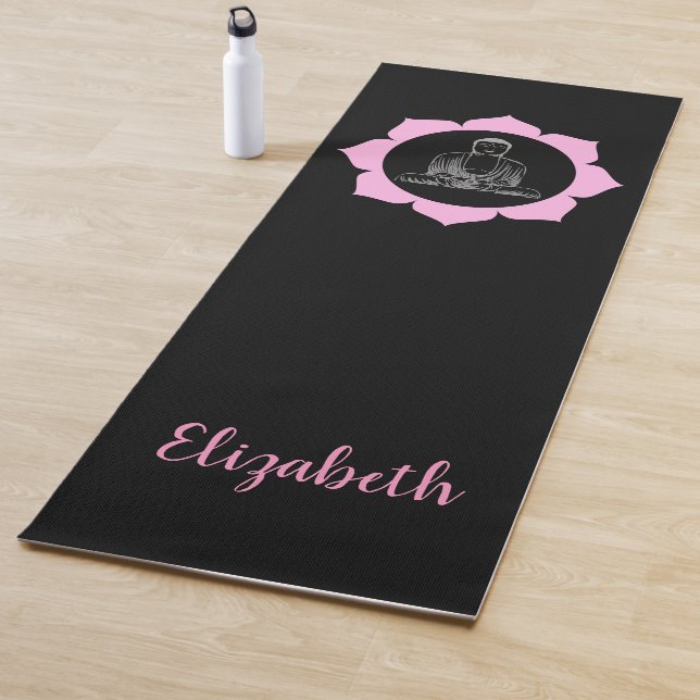 Tapis De Yoga Monogramme de méditation Bouddha Lotus (En situation)