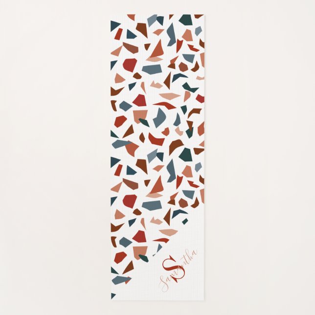 Tapis De Yoga Monogramme de script moderne  (Devant)