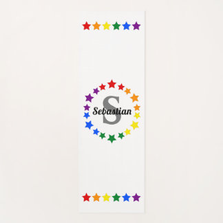 Tapis De Yoga Monogramme des étoiles Gay pride LGBT | Imprimé su