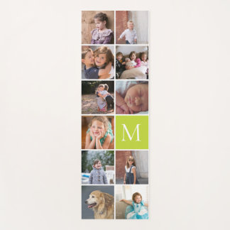 Tapis De Yoga Monogramme et collage photo moderne 11