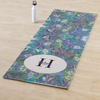Tapis De Yoga Monogramme floral à brumes violettes